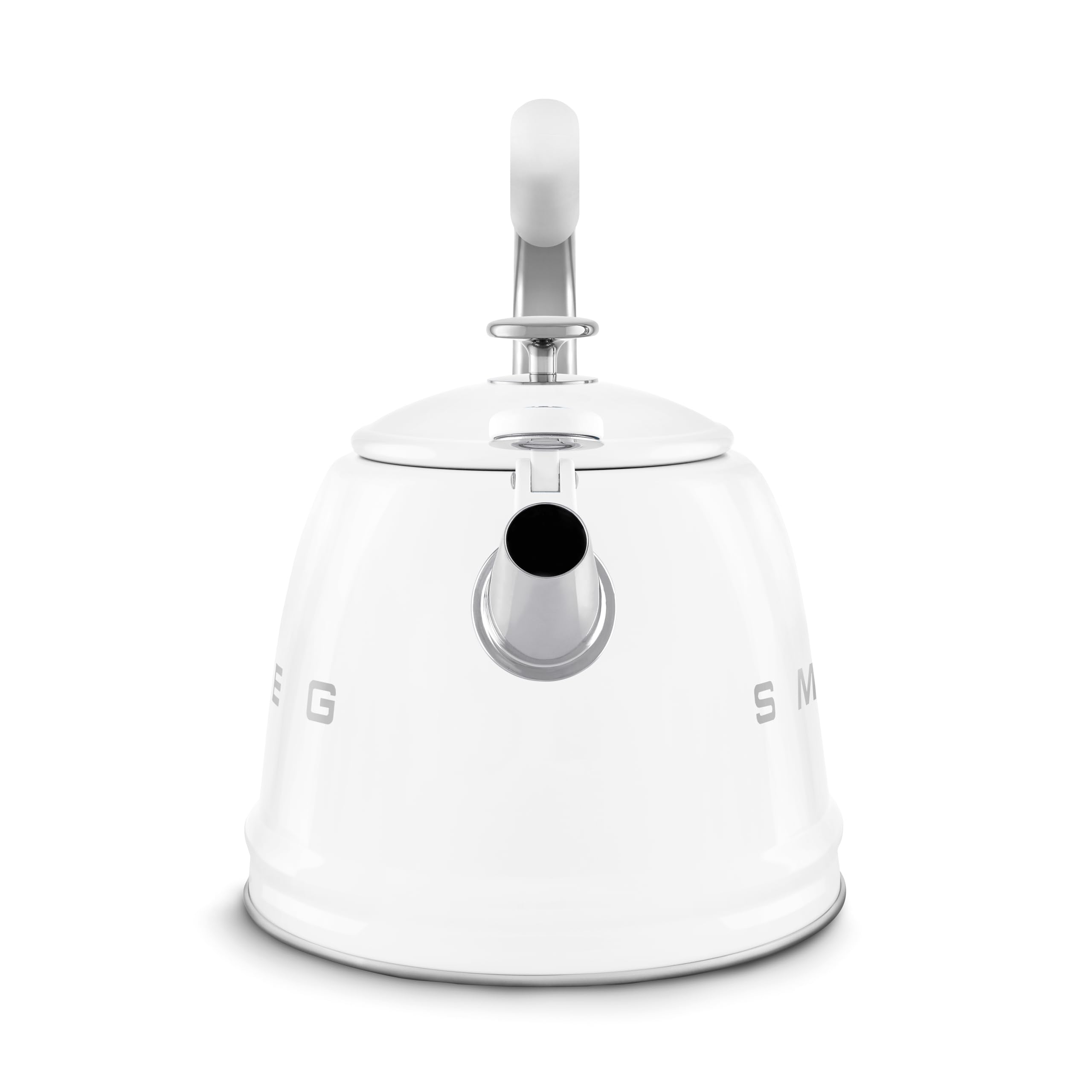 Smeg WKF01WH Whistling Kettle for Hobs, Stainless Steel, 2.3 liters, White