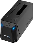 SABRENT 2 Baie USB C Station d'arrimage du disque dur, SSD HDD 2.5 3.5 de pouce SATA case Dock, Externe SSD Pièce jointe, Adaptateur d'alimentation, clonage hors ligne, LED Indicateur, sans outil, câbles USB-c inclus (EC-CH2B)