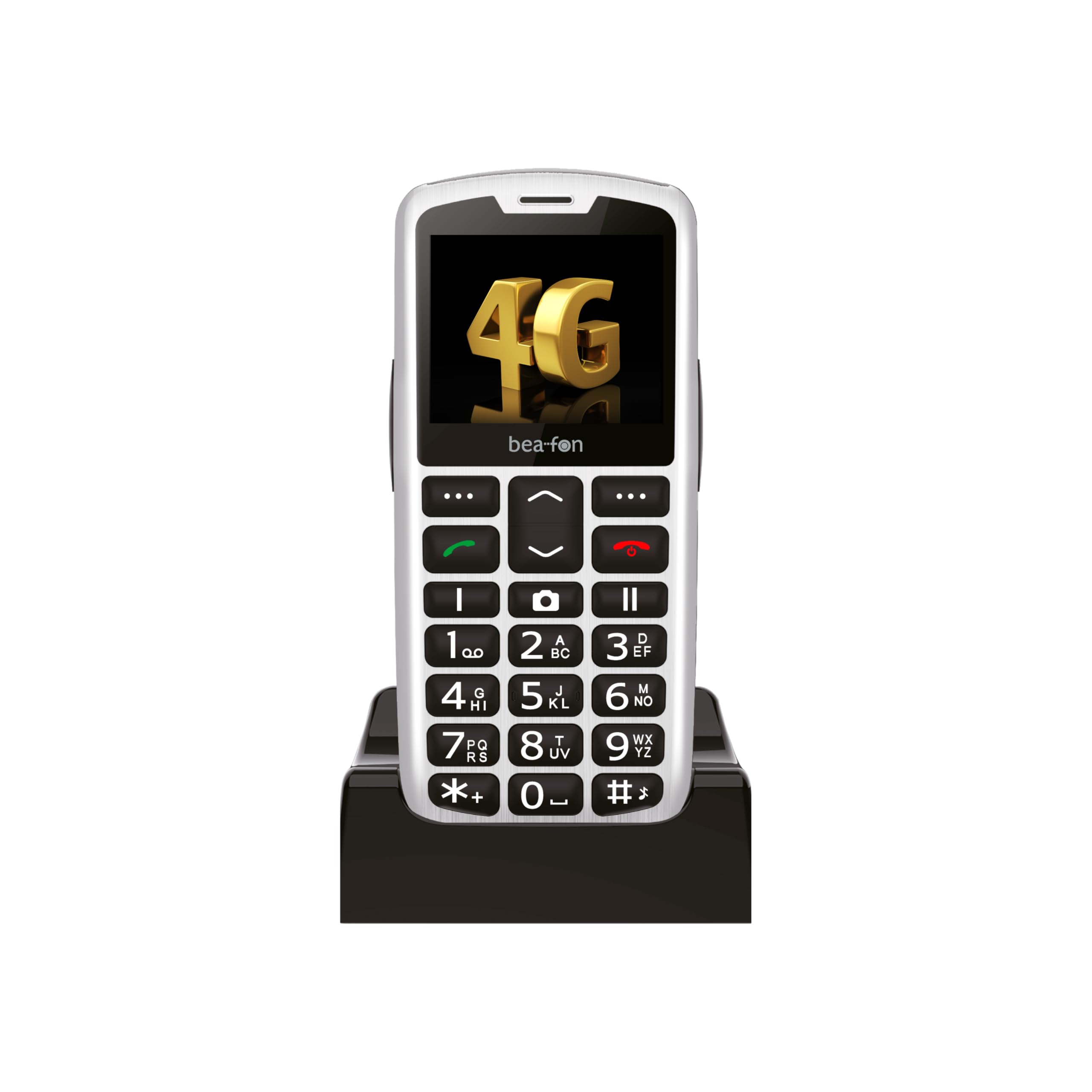 SL260, Silverline, Button Phone, Senior Mobile Phone with SOS Emergency Button, Hearing Aid Compatible, M4/T4, Light Signal, Display 2.2 Inches (5.58 Inches), Silver