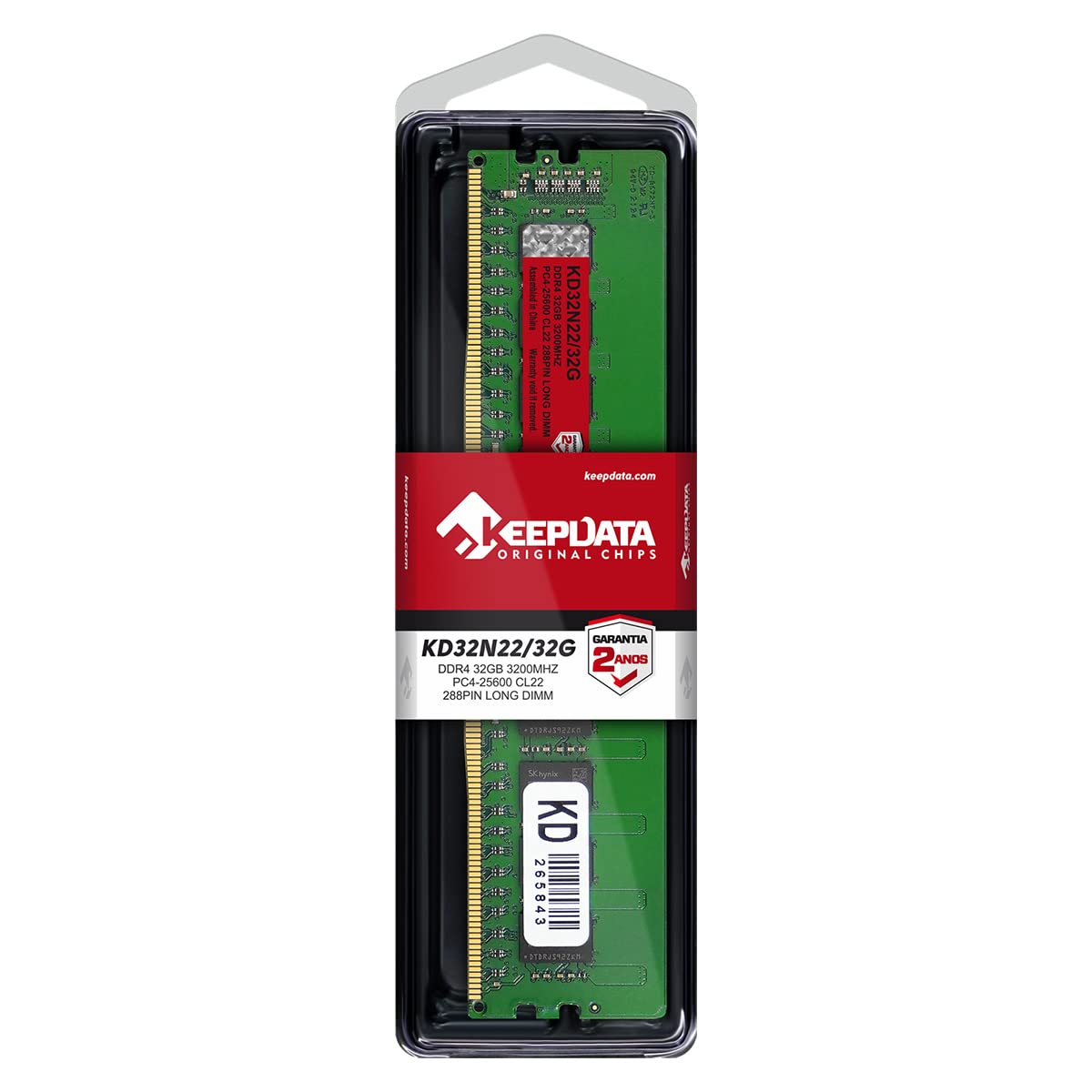 Memória Ram Para Desktop Ddr4 32gb 3200mhz Keepdata Kd32n22/32g