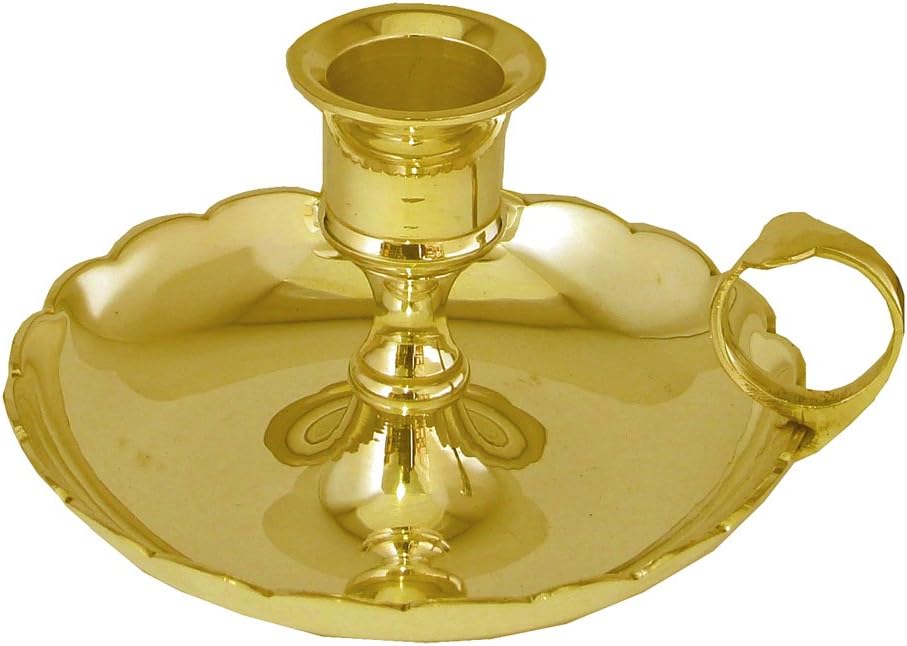 Grehom Candlestick - Mantelpiece (Large); Candle holder made from solid brass (Gold)