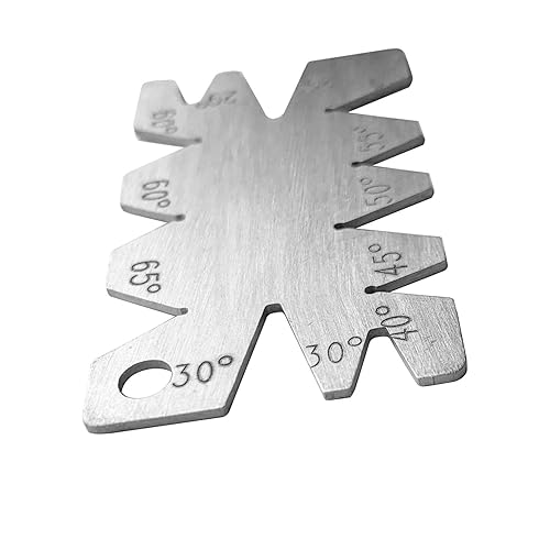 Miniatura 8 de JENSWILL 1 unidad de acero inoxidable calibre biselado hacha, medidor de ángulo de forma redonda, cuchillo buscador de ángulo de cuchillo hoja de