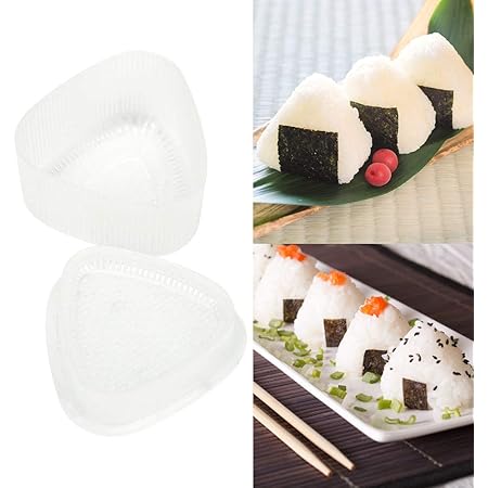 iTimo Triangle Rice - Juego de moldes para sushi (2 unidades), transparente