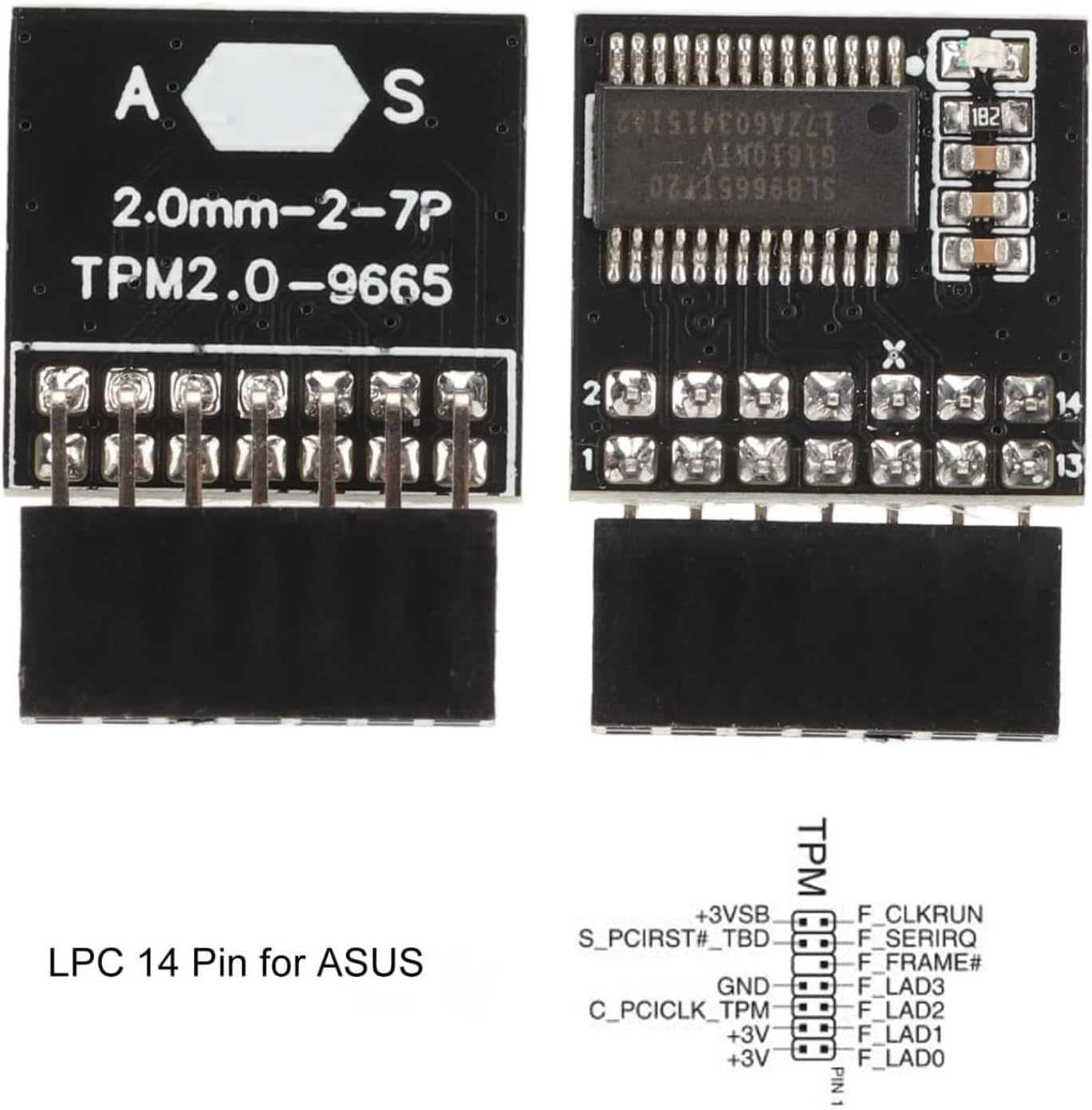 TPM 2.0 Module with 14 Pin, TPM 2.0 Encryption Security Module for ASUS Motherboard Compatible with Win11