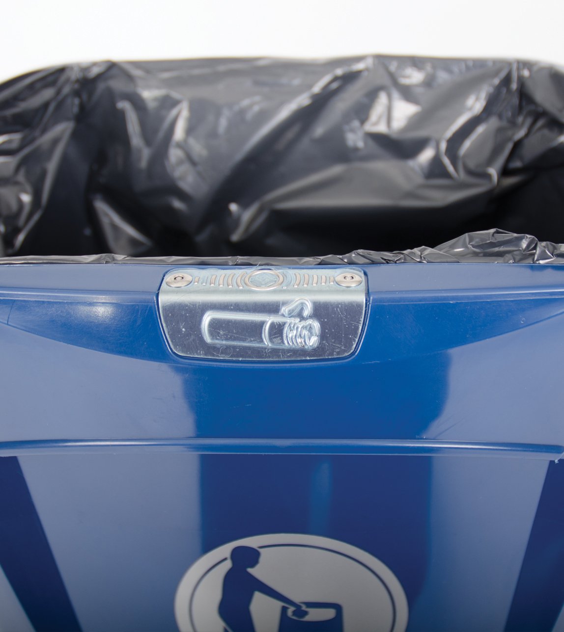 Glasdon Super Trimline 50 Outdoor Litter Bin (Black & Gold) with Sack