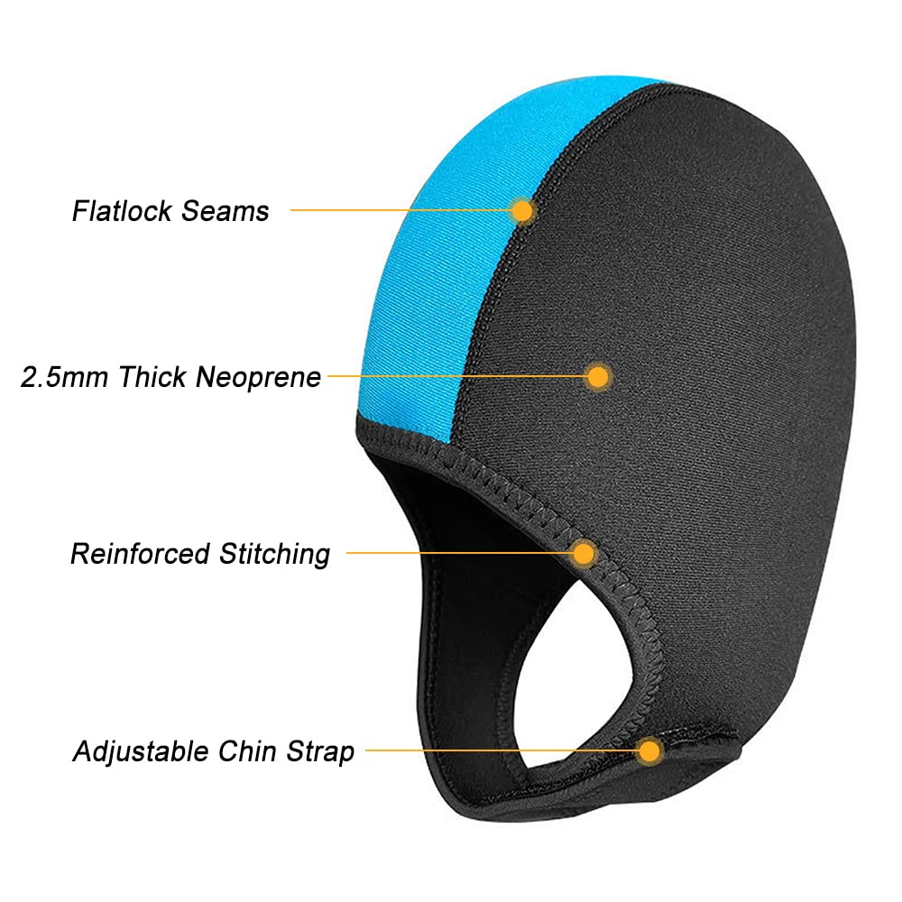 Lixada 2.5mm Neoprene Diving Hood Thermal Wetsuit Hood Beanie Cap for Men Women Scuba Diving Snorkeling Swimming