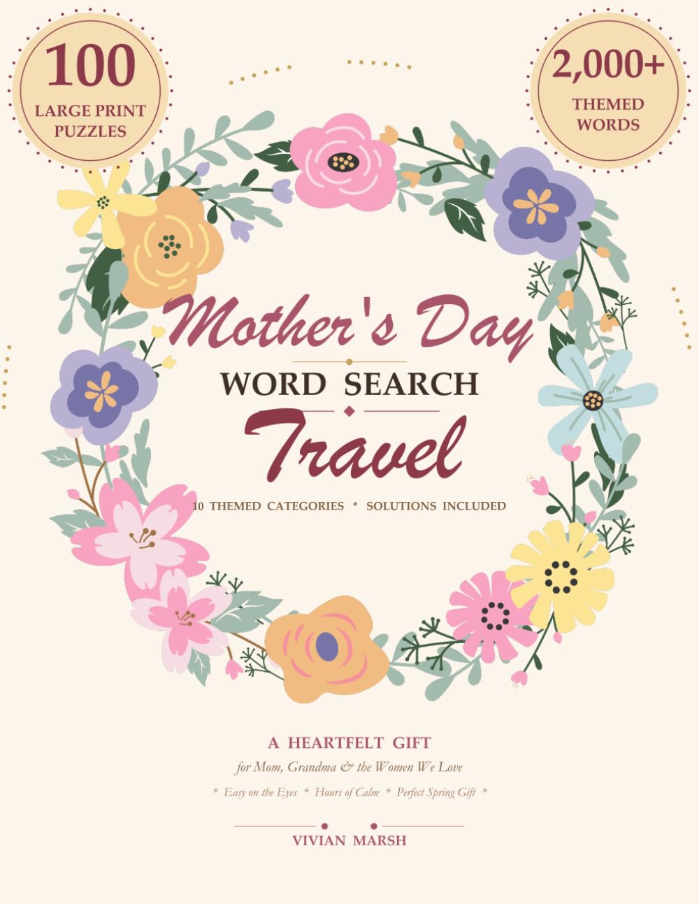 Mom's Travel - Large Print Word Search: 100 Large Print Travel & Adventure Puzzles Sorted by Topic - The Perfect Mother's Day Gift
