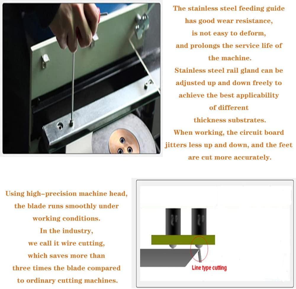 Semi Automatic PCB Lead Line Type Cutting Machine with Adjustable Rail Design 0-280mm Rail Stroke Lead Wire Cutting Tool Board Circuit Foot Cutter