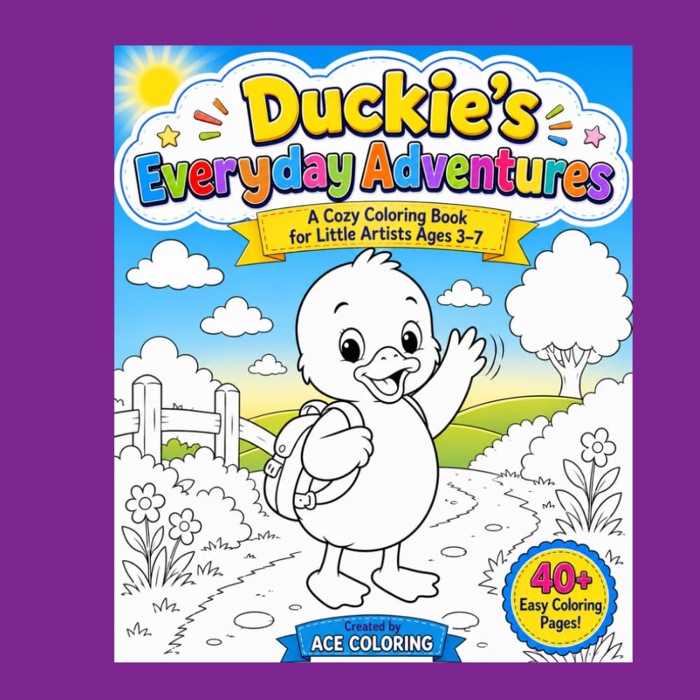 Duckie's Everyday Adventures: A Cozy Coloring Book for Little Artists Ages 3–7: A Cozy Coloring Book for Little Artists Ages 3–7
