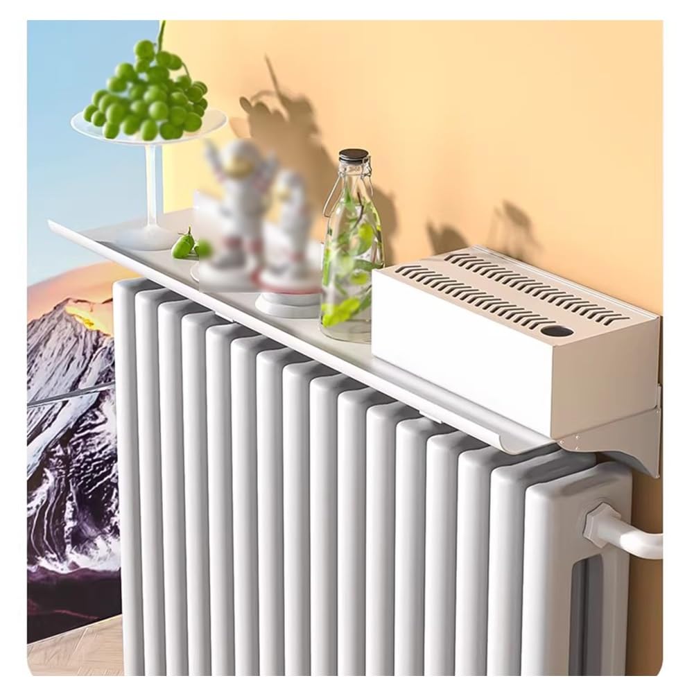 Mensola per radiatore con umidificatore da 55 cm, portasciugamani galleggiante ed evaporatore d'acqua, per cucina, bagno, ingresso, elegante soluzione salvaspazio (80 cm)