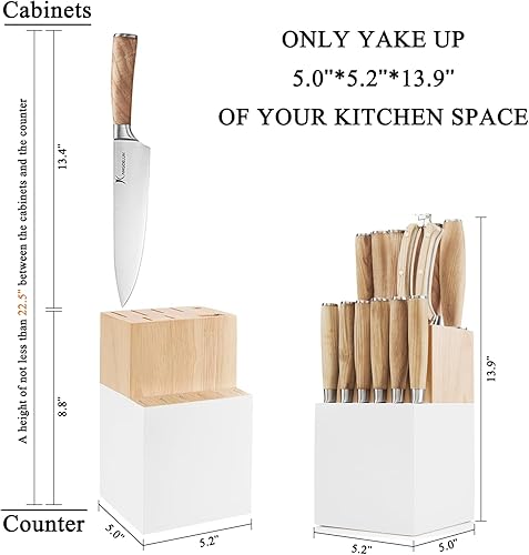 Miniatura 4 de Ultra Sharp 15-Piece Kitchen Knife Set, High Carbon Stainless Steel Blades, Torrefied Natural Wood Handles, Ergonomic Design, Space-Saving