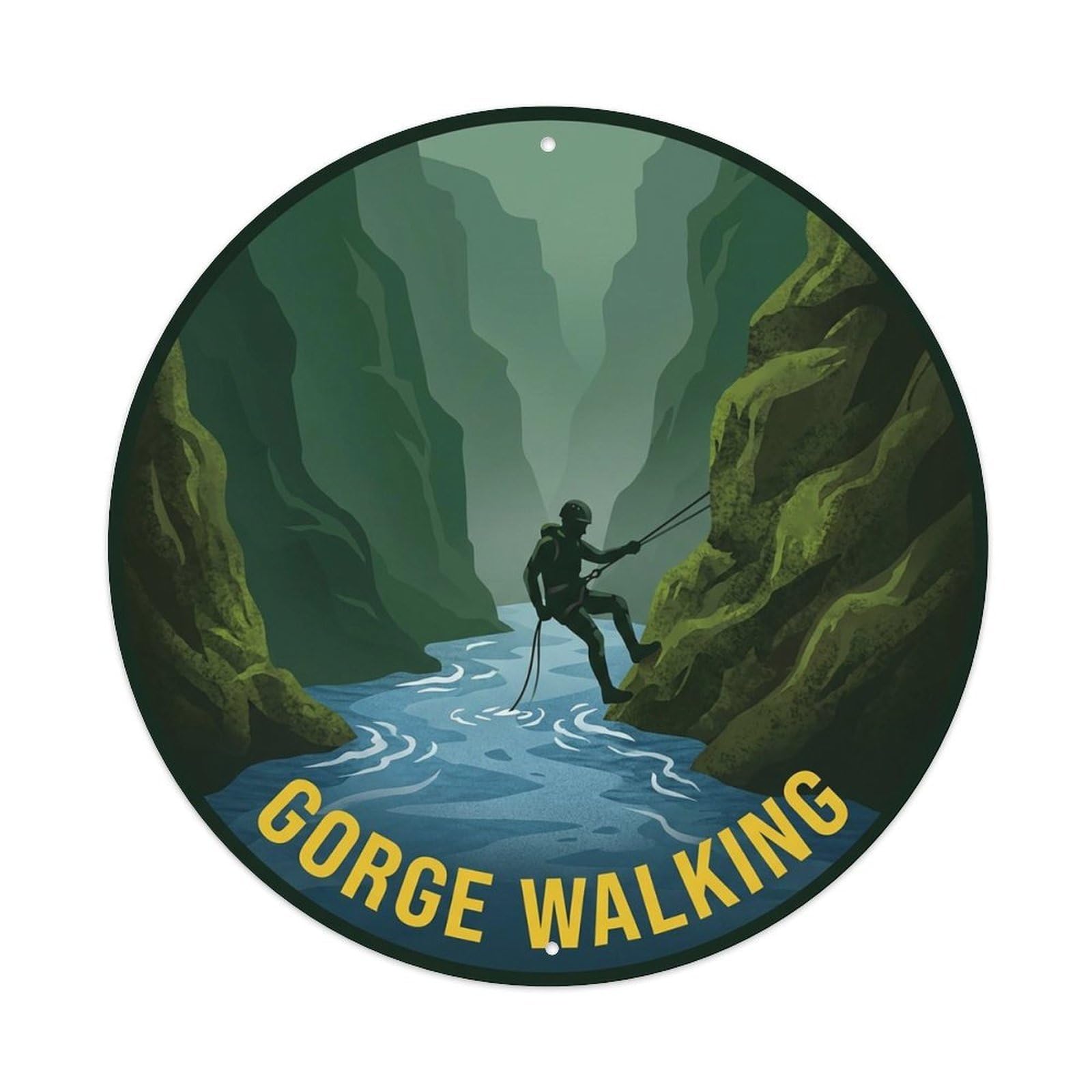 Vintage Gorge Walking Extreme Sports Vintage Metal Tin Sign Plaque Wall Decor for Cafe, Club Bar, Office, Garden Metal Poster 8x8Inch