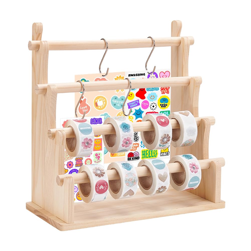UNICRAFTALE 4-Tier Sticker Paper Tape Organizer for Collectors Enthusiasts