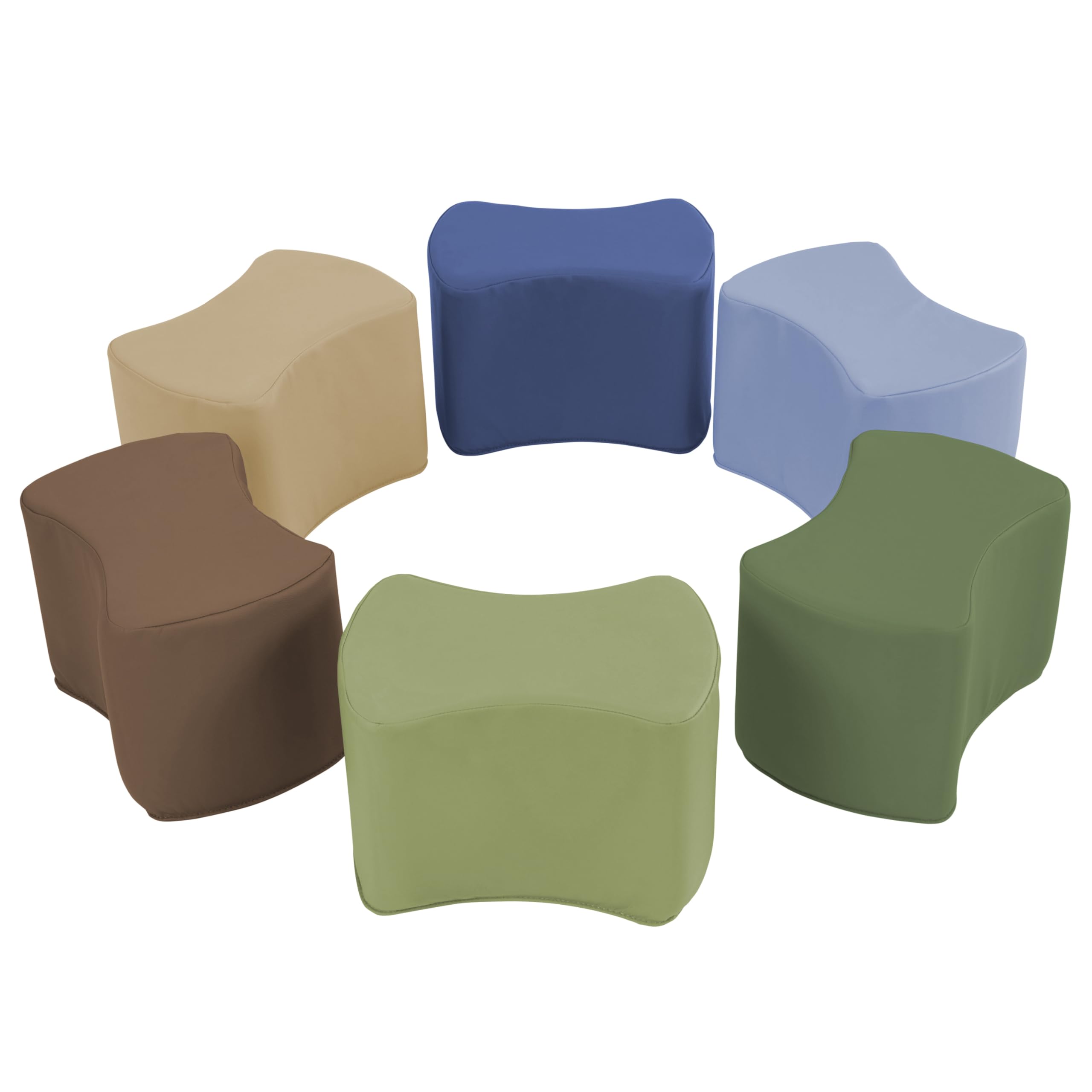 Factory Direct Partners 10442-ET SoftScape 10" Butterfly Modular Soft Foam Stool Set for Toddlers and Preschoolers Ages 2-4, Lightweight Flexible