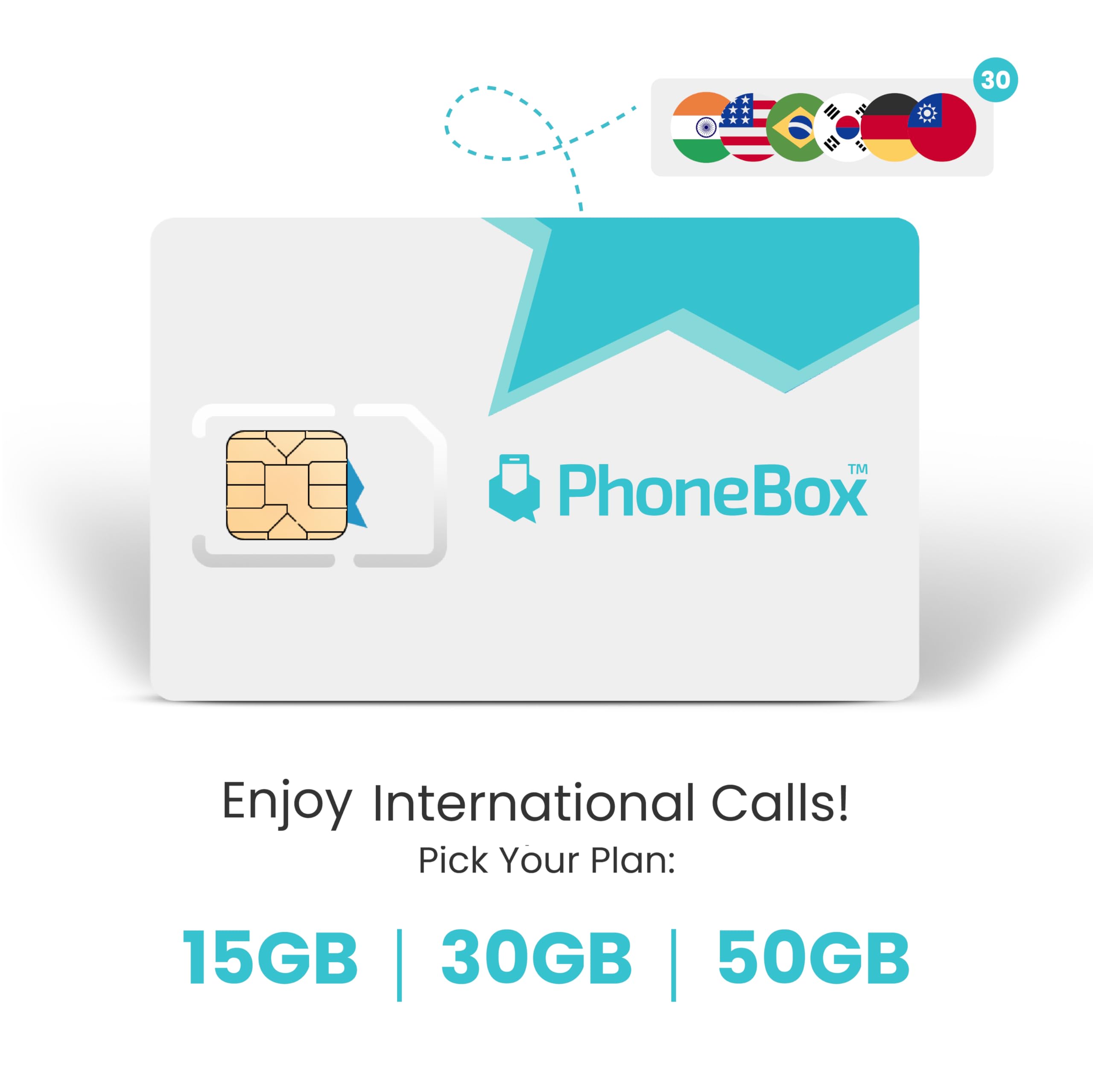 PhoneBox Canada Monthly SIM Card with International Calls! | Choose from 15GB, 30GB, or 50GB | No Contracts! Affordable Plans! Talk, Text, Data