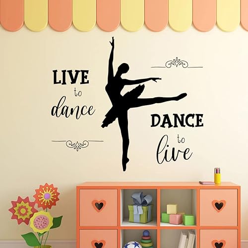 Miniatura 5 de WOYINIS Calcomanías de pared para niñas bailarinas, calcomanías de pared de gimnasio para despegar y pegar, decoración de pared de bailarina,