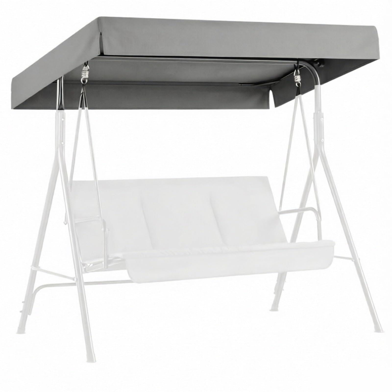 Toldo para columpio de jardín de 2 plazas universal gris de 64x45 impermeable 1