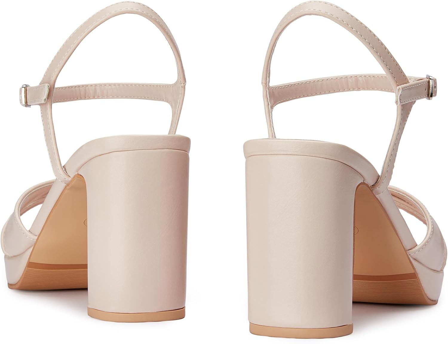 Platform Chunky Heels for Women - Square Open Toe Criss-Cross Strap Sandals with Ankle Buckle - Comfortable Dressy Shoes for Wedding, Party & Daily Wear