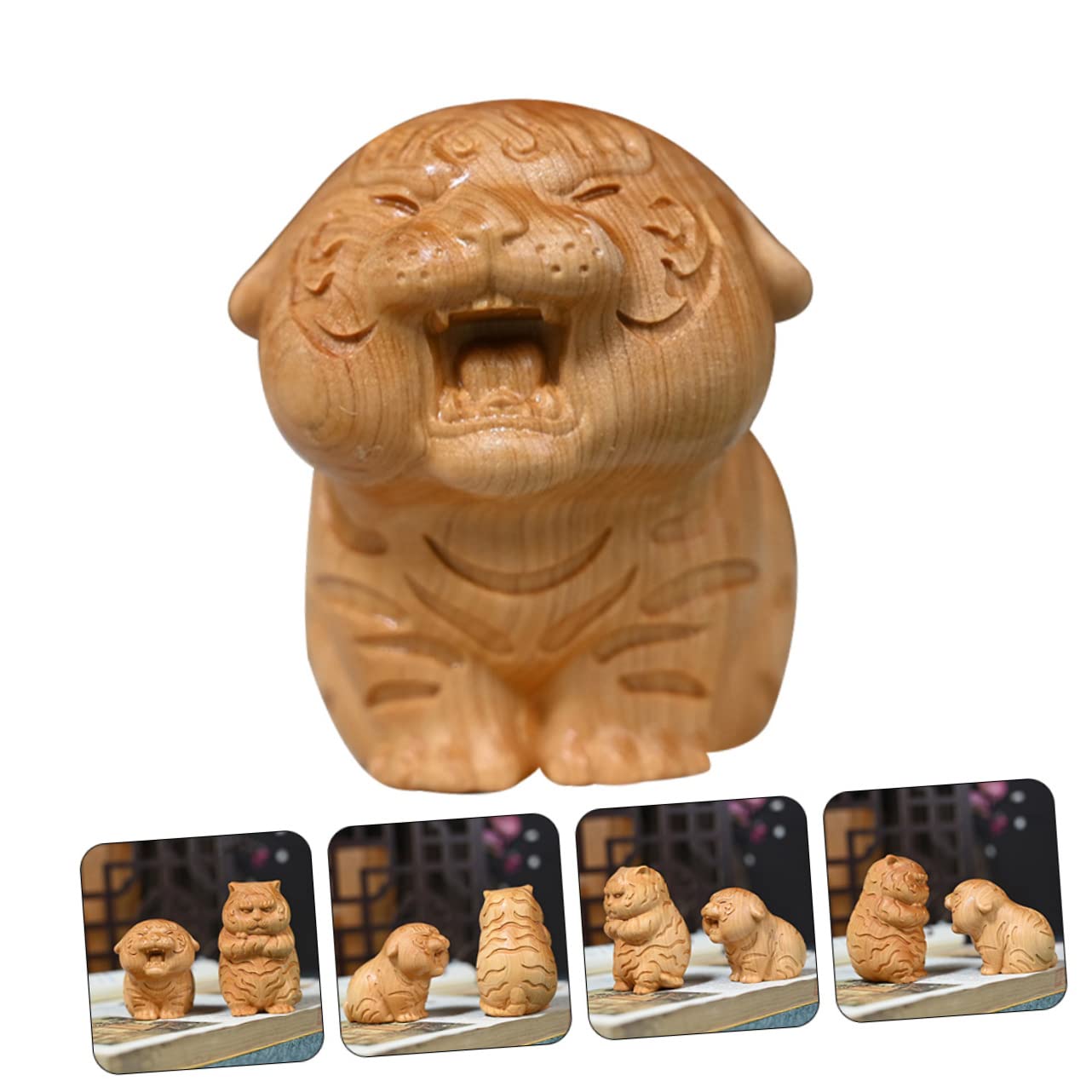 Tigre en bois - Tête d'animal Tigre - Animal en bois - Animaux