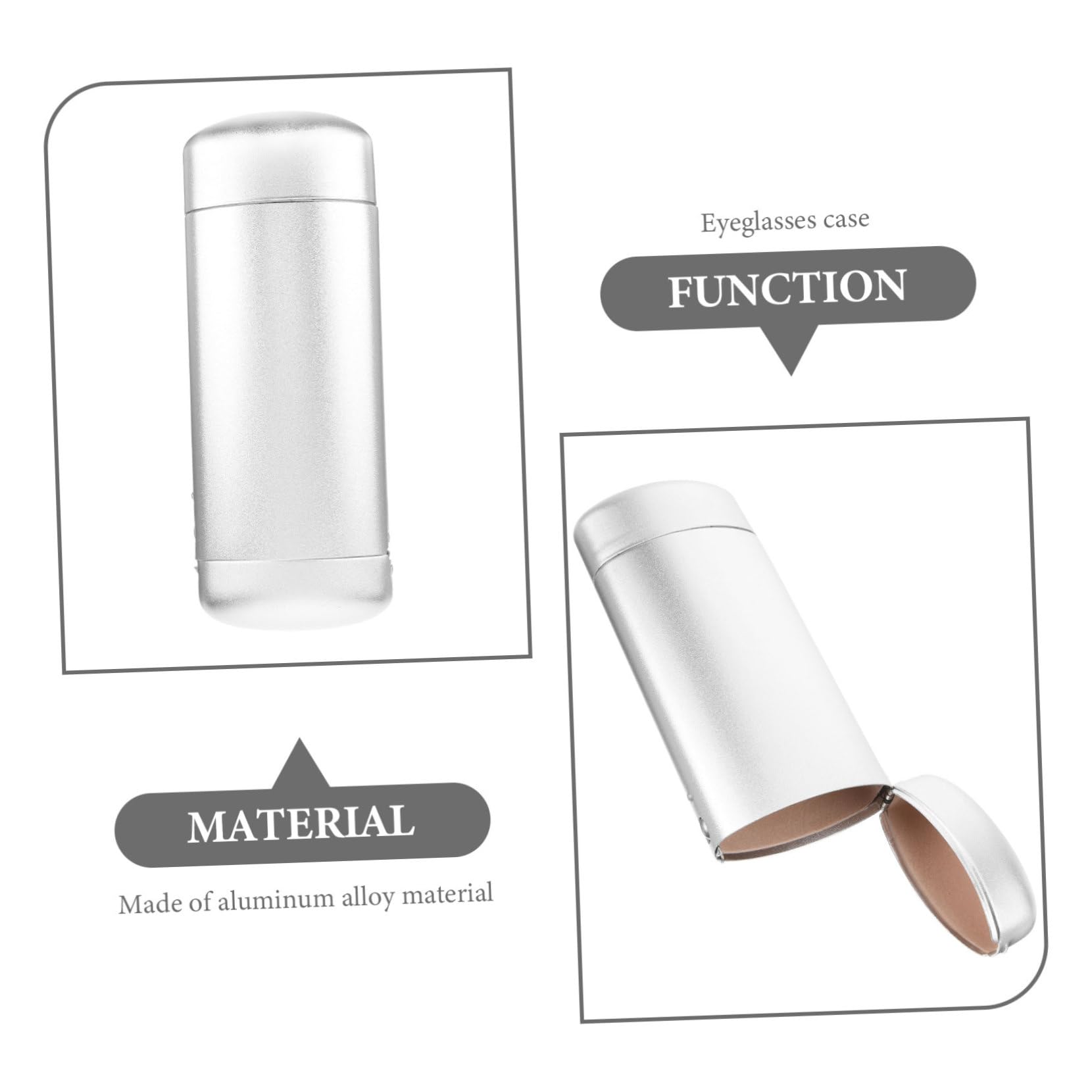 Healeved Estuche De Aluminio Para Gafas Estuche Para Gafas Carcasa Dura Sol Estuche De Anteojos Estuche Para Anteojos Caso De Anteojos De Viaje Lentes Plegable Plata Aleación De Aluminio