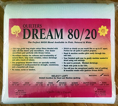 Quilter's Dream 80/20, White, Select Loft Batting - Double Size 96
