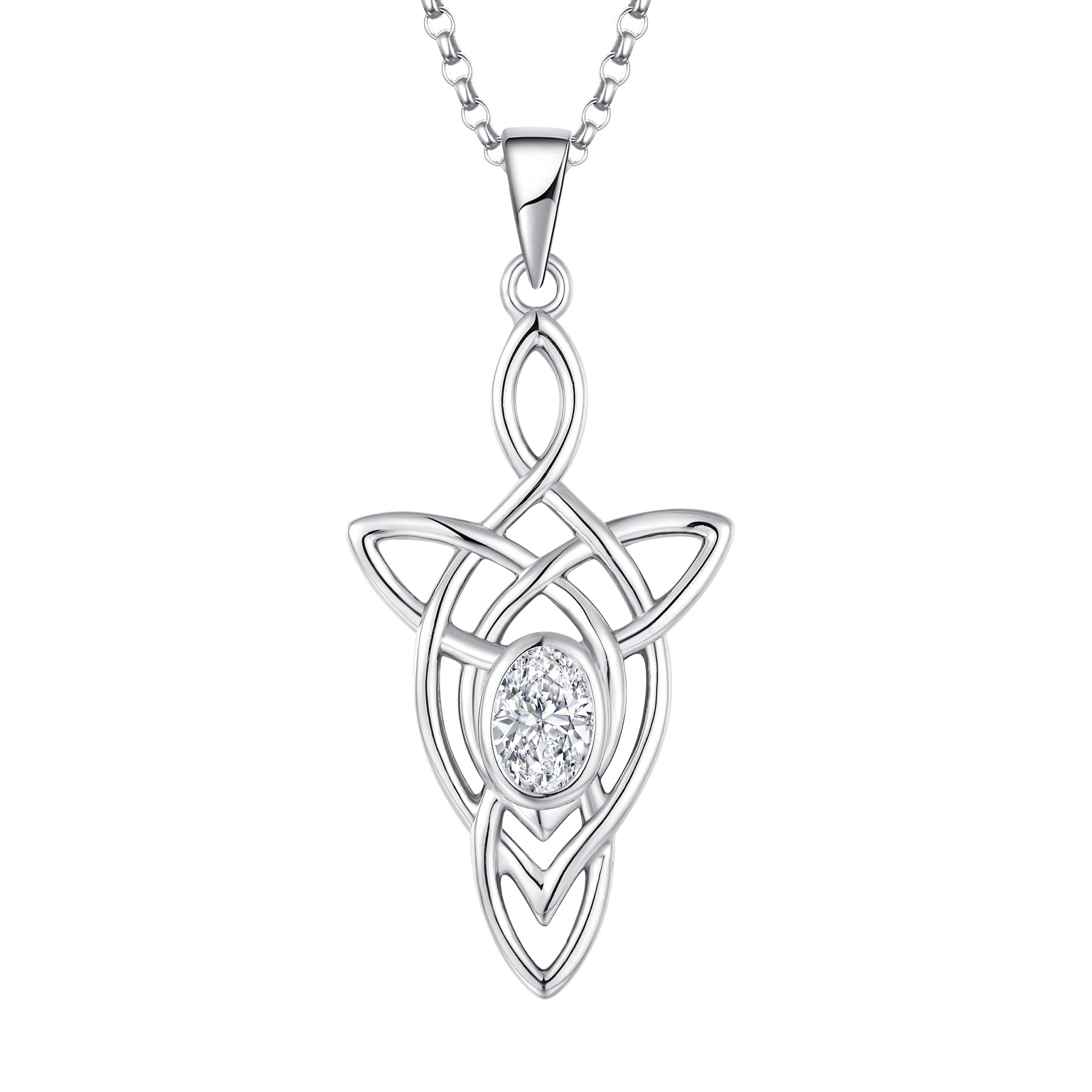 JO WISDOM Collana Argento 925 Donna,Ciondolo Con Catena Nodo Celtico