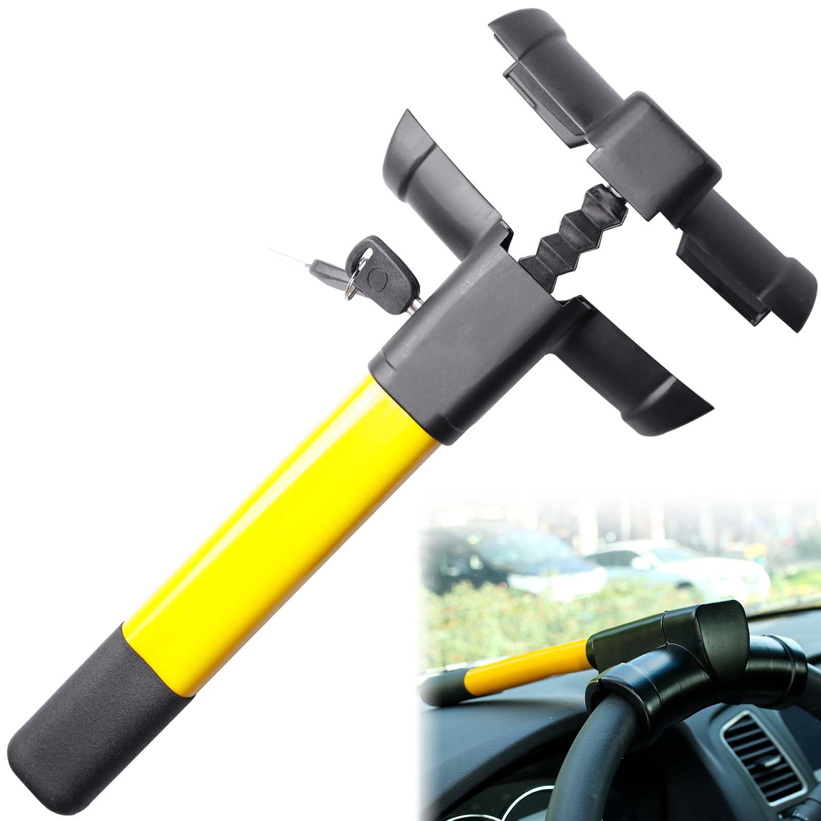 Antifurto universale per auto, con 2 chiavi, antifurto per auto, camper, furgoni, colore: nero