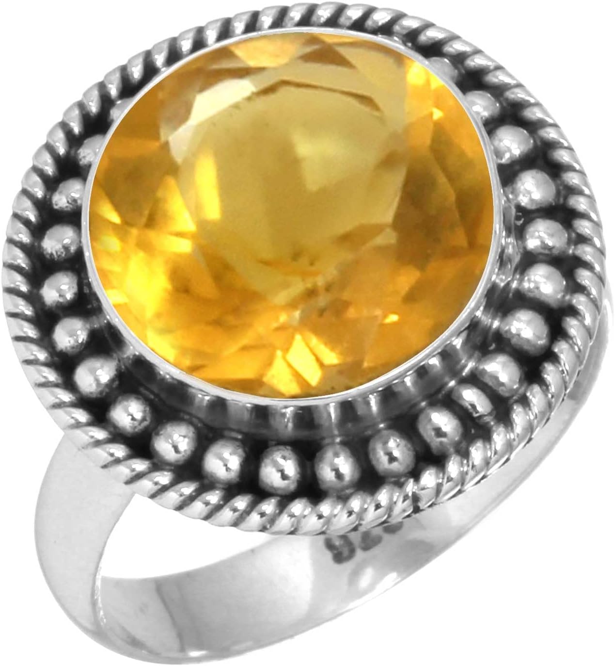 Lapis, Carnelian, Amber, Garnet Round Handmade Ring Genuine 925 Sterling Silver Boho Chunky Natural Gemstone Jewelry For Women