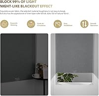 Vista 4 de Boolegon Persianas enrollables opacas para ventanas, persianas enrollables sin cordones de tela de lino con cenefa de cassette, aislamiento térmico