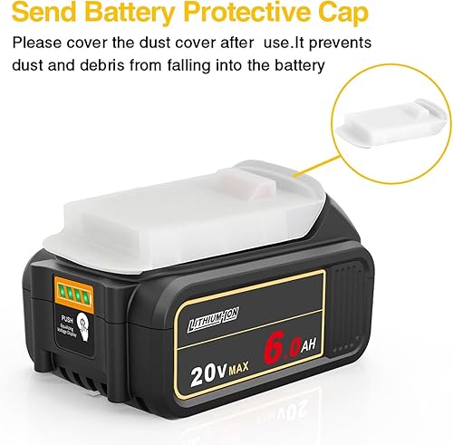 Miniatura 3 de Paquete de 2 baterías de repuesto DCB206 20V MAX 6.0Ah compatibles con batería Dewalt de 20 V DCB200 DCB203 DCB204 DCB206 para herramientas