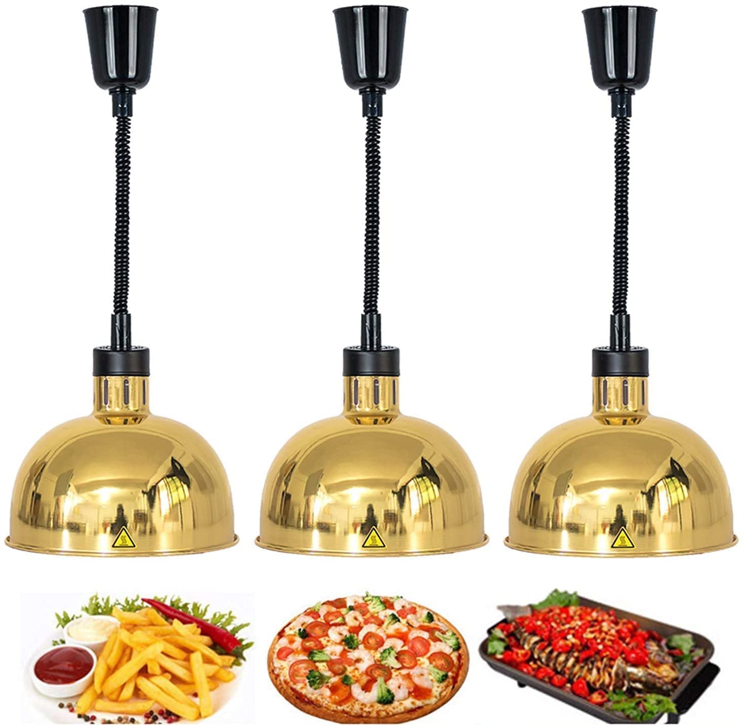 Lampa do podgrzewania żywności Teleskopowa lampa do podgrzewania żywności, podgrzewacz żywności z żarówką grzewczą na podczerwień 250 W, lampa wisząca ogrzewana bufetem i