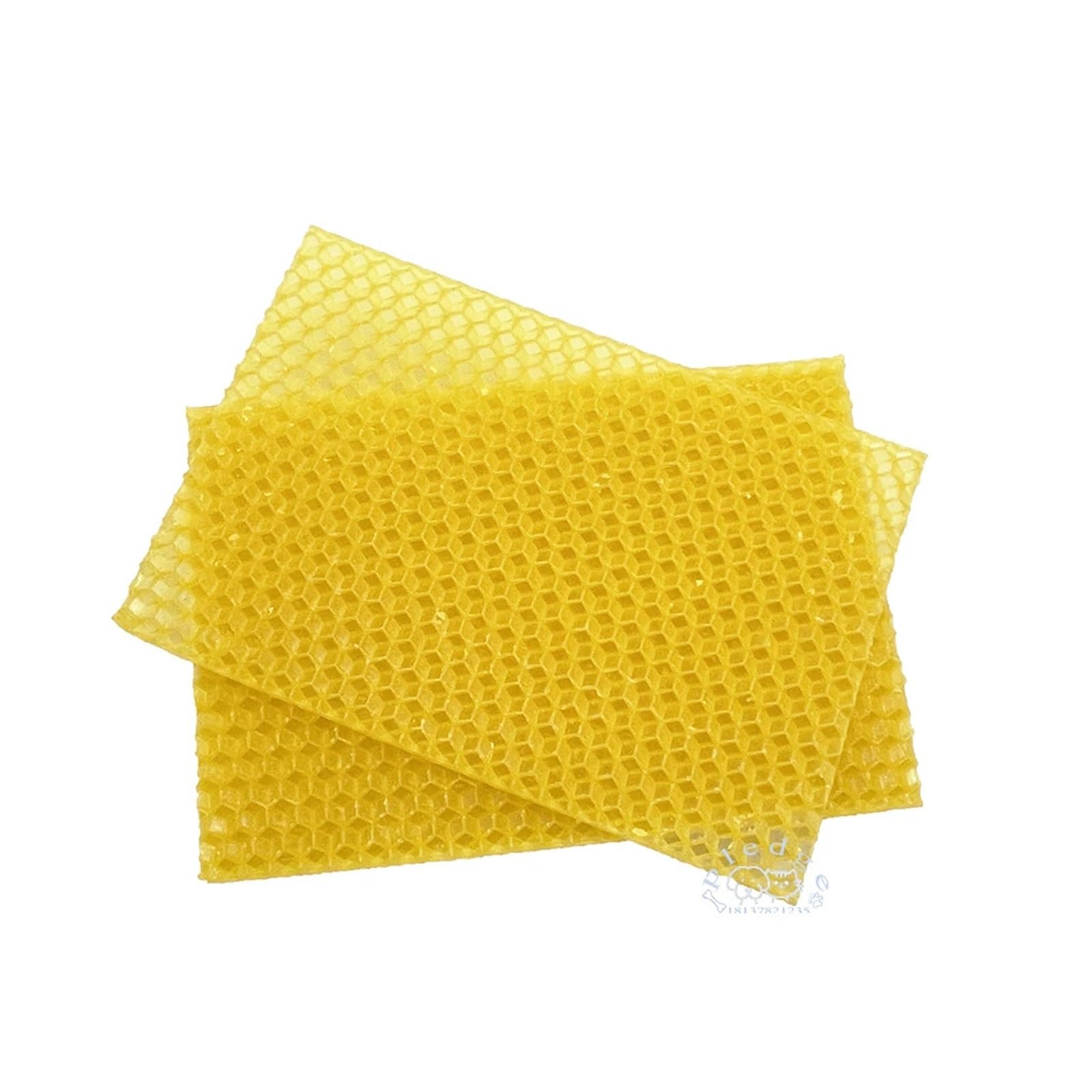 Bienenwachsplatten 100 Stück Bienenwachsblätter for selbstgemachte Wabenkerzen – reines gerolltes Wachs-Bastelzubehör
