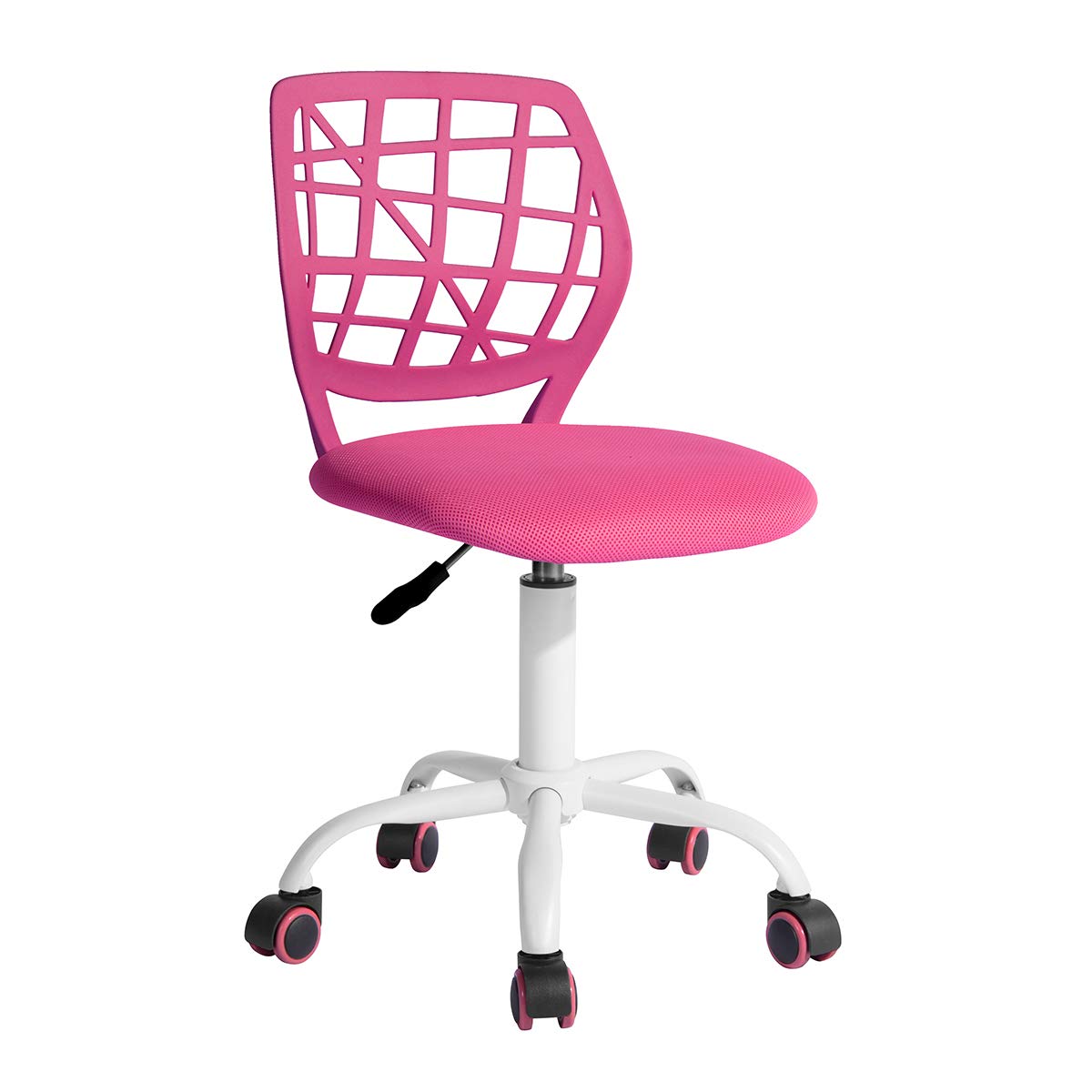 FurnitureR Teens Boys Girls Writing Task Chair Low Mid PP Mesh Back Fabric Seat,Home Children Study Chair (Pink, 1pc)