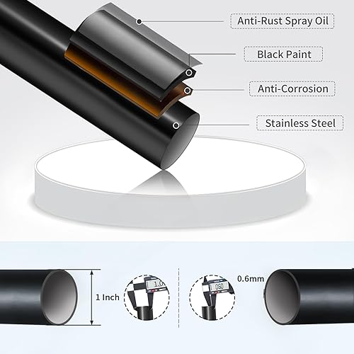 Miniatura 3 de Barra de cortina de tensión de 34-52 pulgadas (2.8-4.3 pies) con 12 anillos de cortina de ducha, barra de tensión ajustable sin perforación,