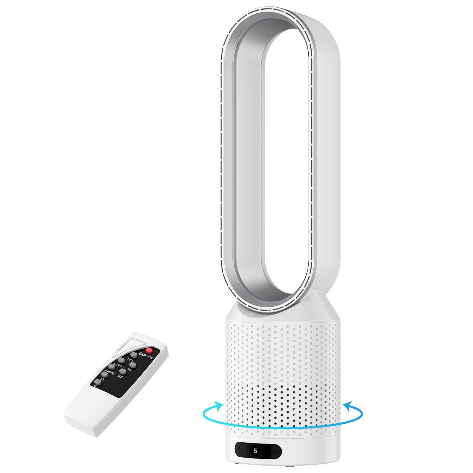 Ventilateur Colonne Silencieux, 58cm Ventilateur sans Pale