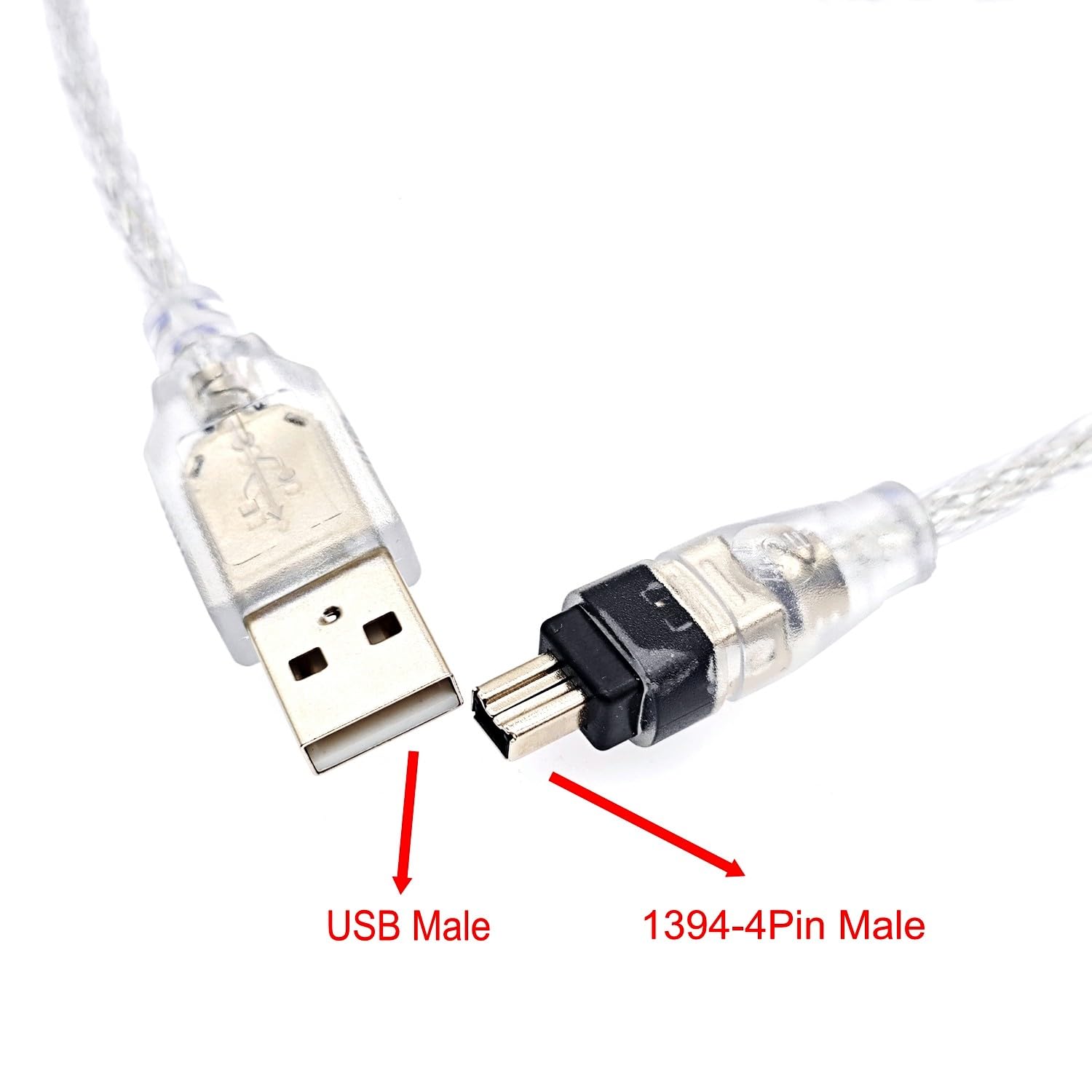 USB-Stecker auf FireWire IEEE 1394 4-poliger Stecker iLink-Adapterkabel für Sony DCR-TRV75E DV