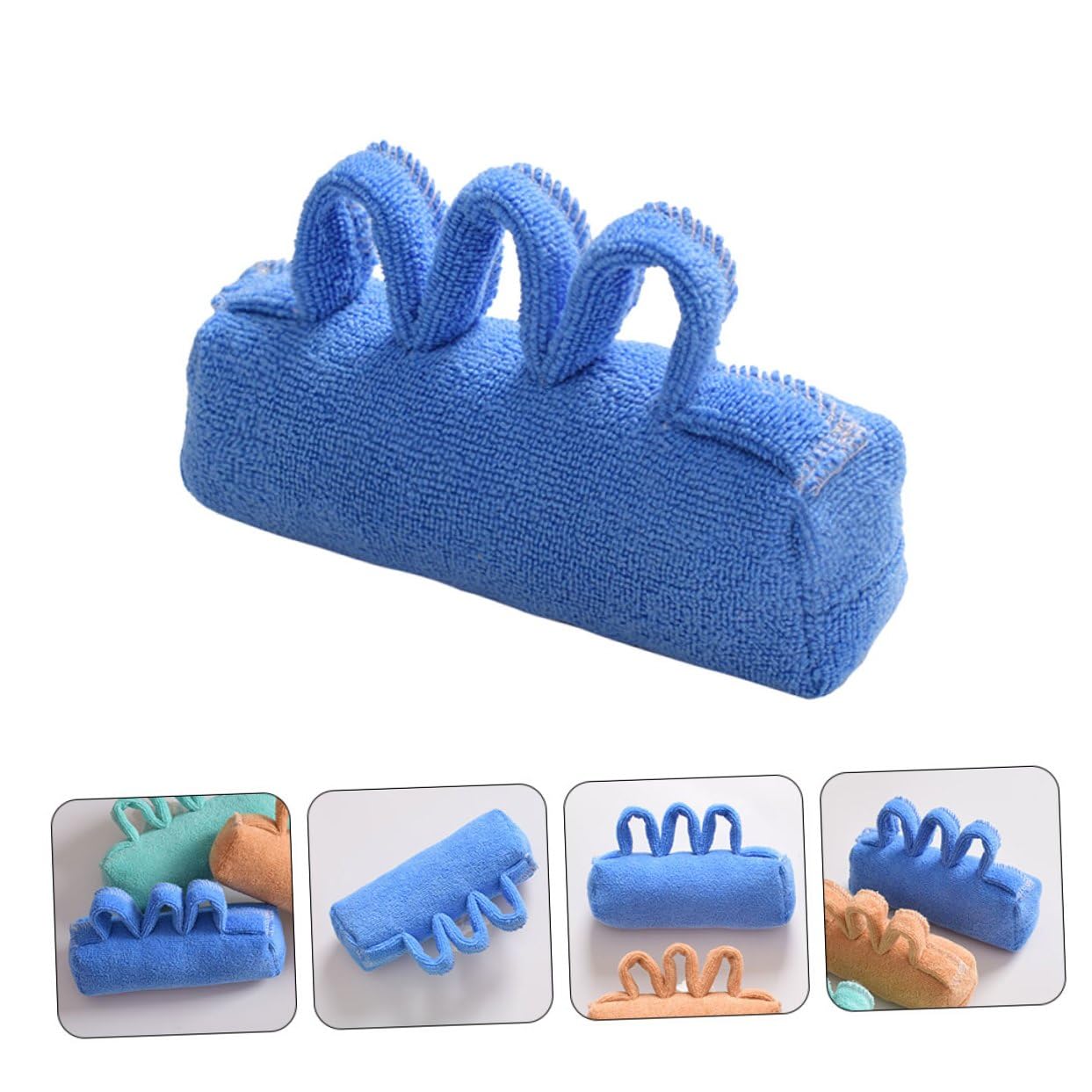 STOBAZA Separador de Dedos Ergonómico de Tejido Azul para Pacientes Mayores Protector de Palma, Cojín para Contracturas y Bola Separadora Fácil de Usar y Lavable