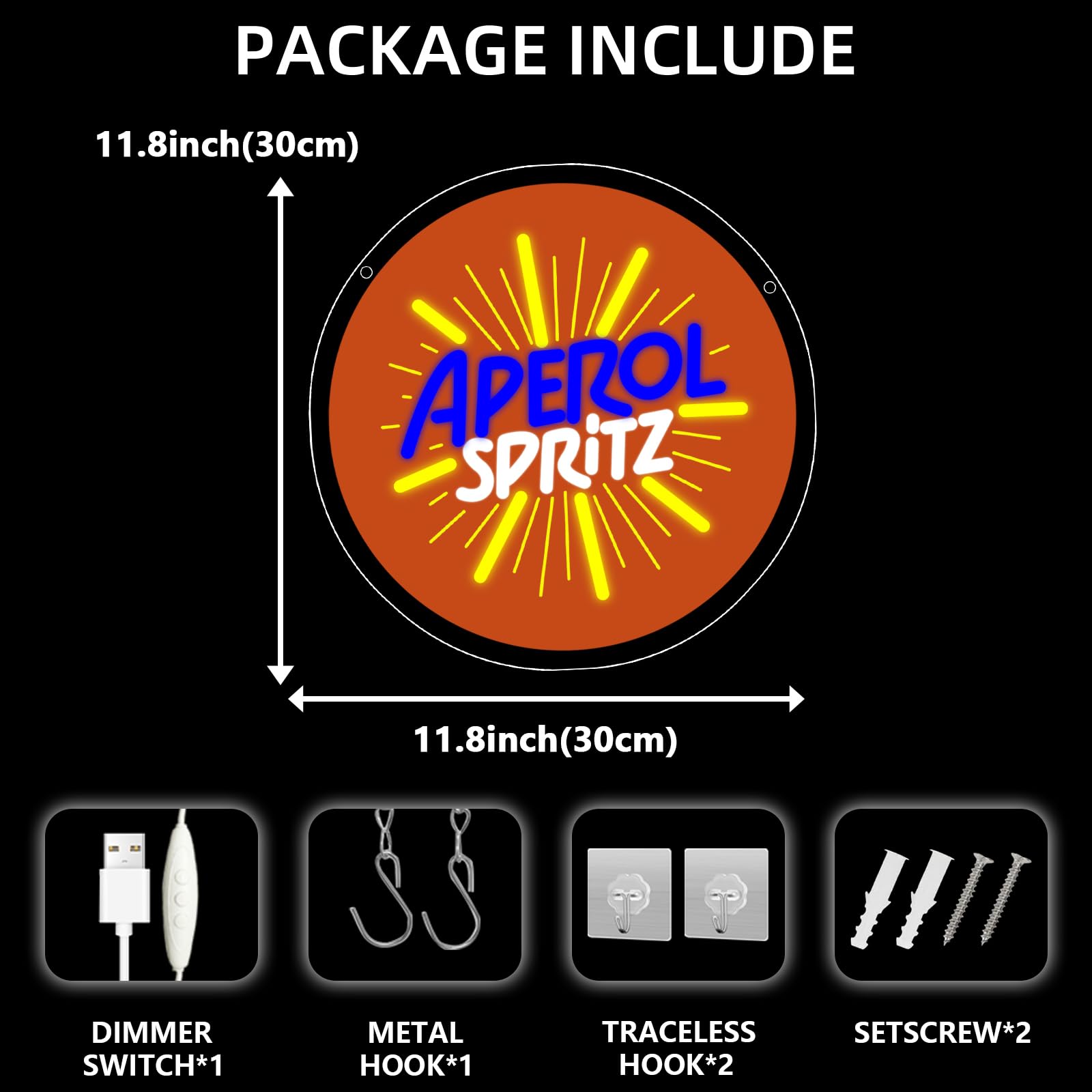 Aperol Neon Schild Deko, Aperol Spritz Led Schild Licht für Wand Deko Bar Cocktail Led Lichter Leuchtreklame Neon Sign für Schlafzimmer Pub Club Party Dekoration Geschenk USB-betrieben