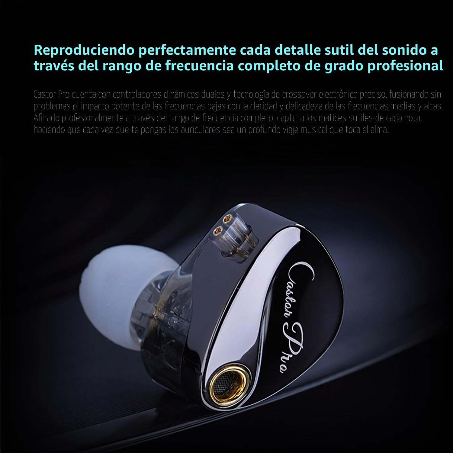 KZ Castor Pro - Monitor de oído de 5 tonos, auriculares de alta fidelidad mejorados, auriculares para juegos con controlador de doble dinámica, cable desmontable 2 pines