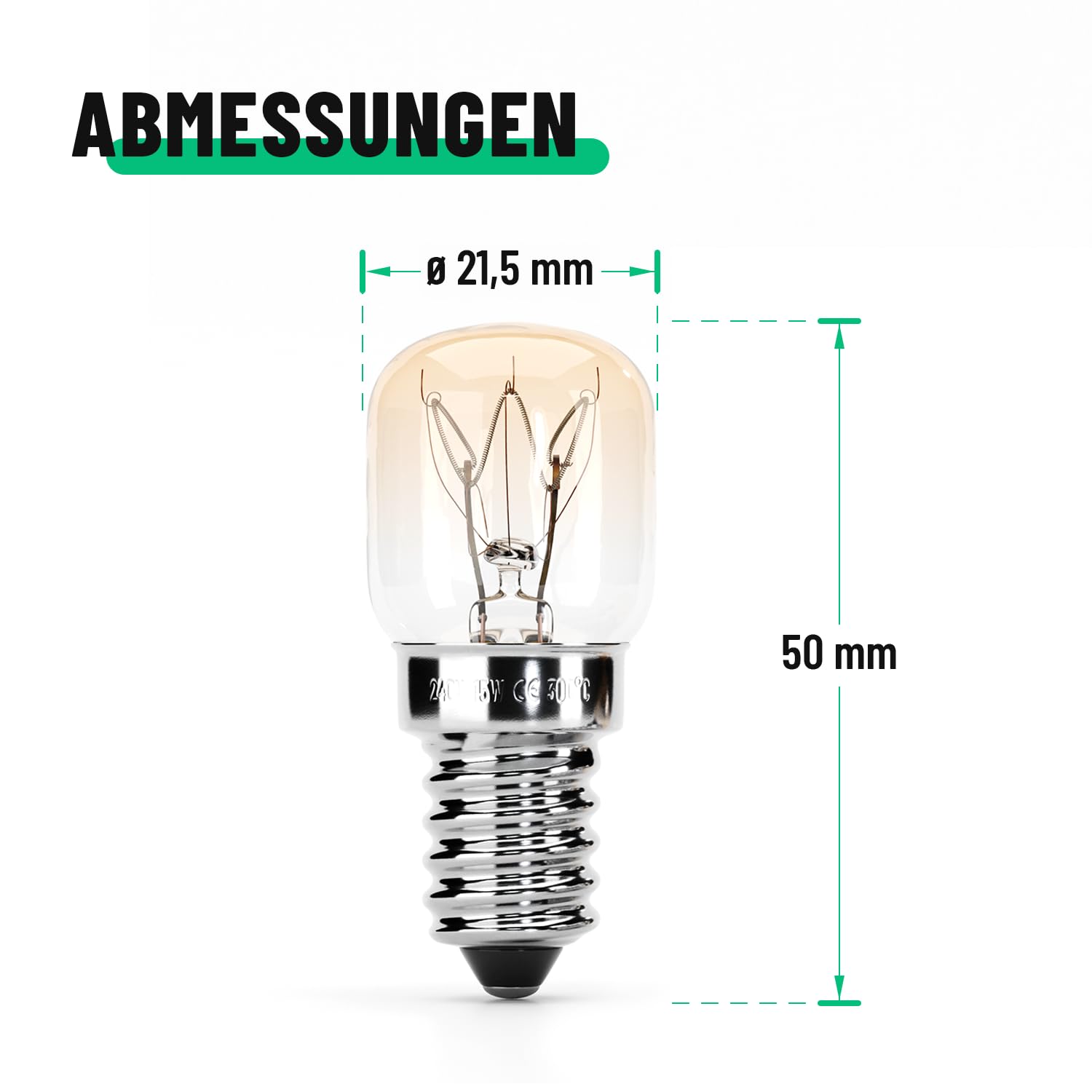 greate Lampa do piekarnika, E14, 15 W, 2 sztuki, odporna na temperaturę do 300 stopni, do piekarnika, grilla, lampy solnej, kuchenki mikrofalowej – żarówka do piekarnika z kapsułką T22, 75 lumenów i
