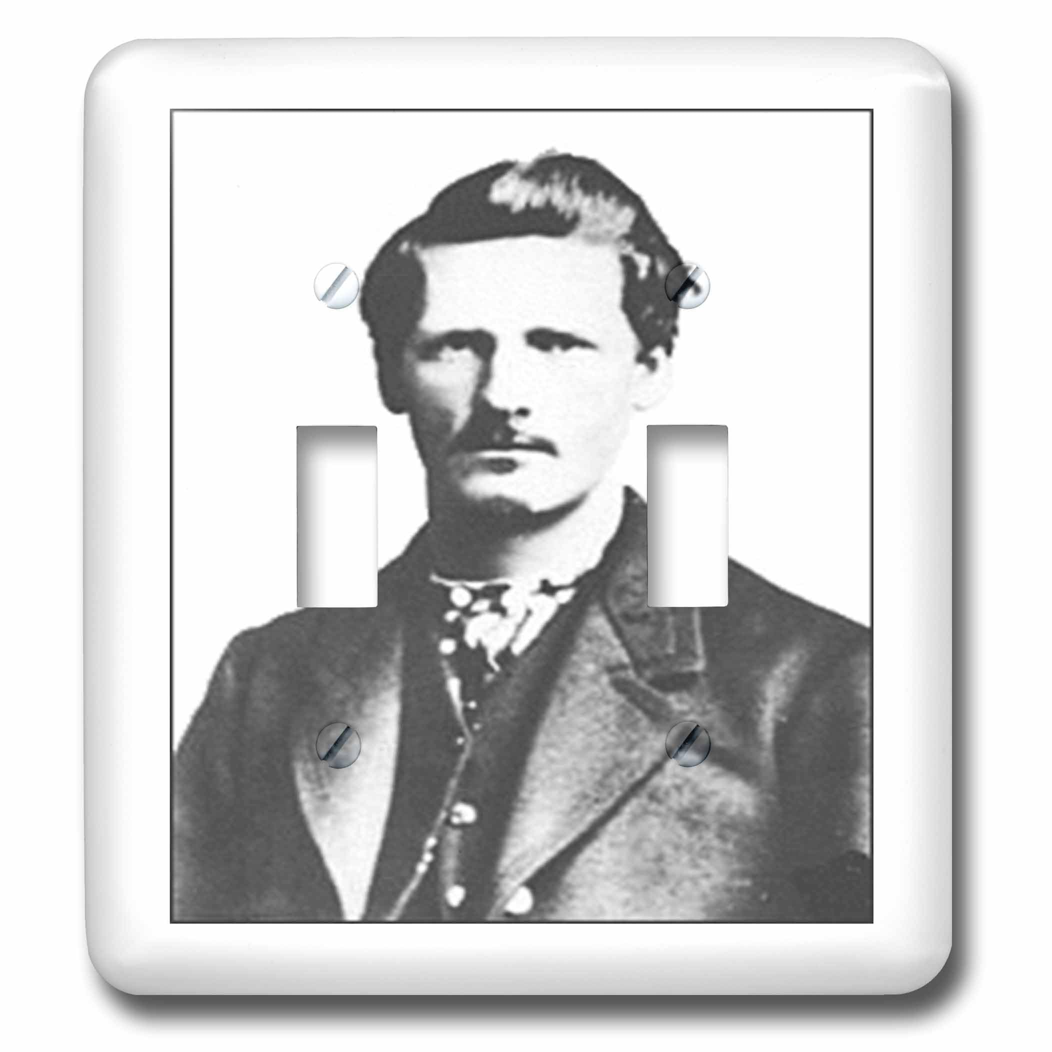 Wyatt Earp double interrupteur à bascule vintage noir et blanc 3dRose lsp_9+_2