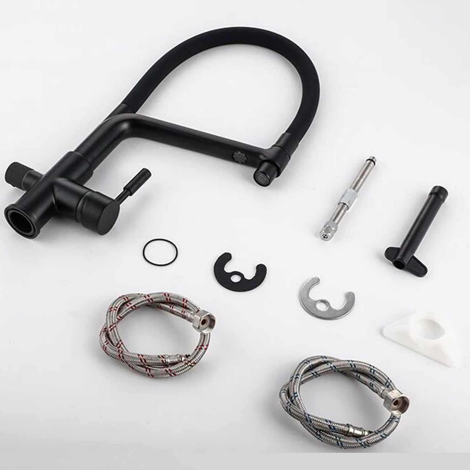 3ウェイキッチンタップ真鍮3-in-1蛇口スイベル多機能キッチンシンクタップ-ホワイト