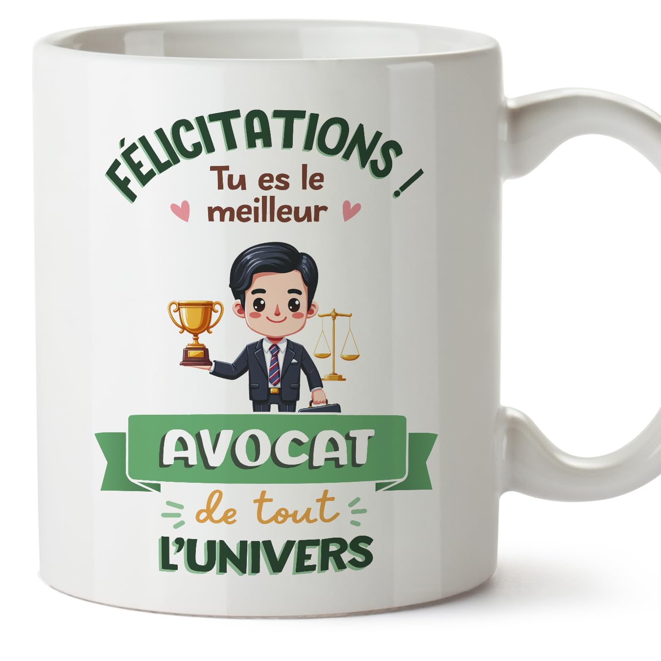 MUGFFINS Lawyer Man Mug - in French - Meilleur Univers Trophée - Funny Gift for Colleagues - Ceramic 11oz Mug — image 1