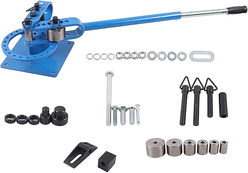 Miniatura 2 de Dobladora manual de tubos con 7 troqueles de 1 a 3 pulgadas, herramienta de doblado de metal resistente para tubos de acero y cobre, capacidad de