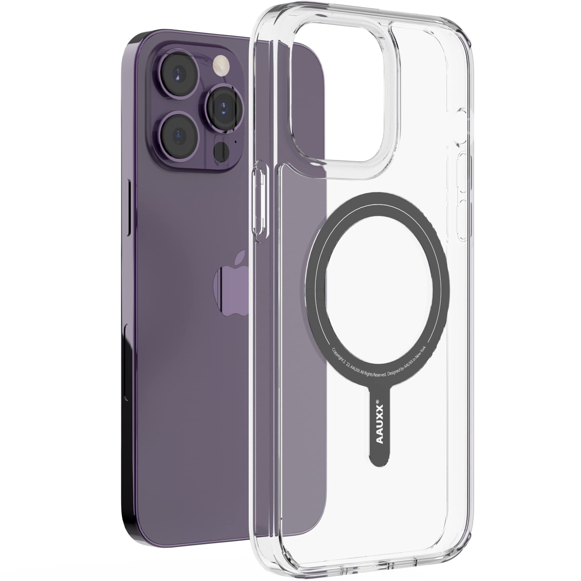 iRing (2X Stronger Magnetic Clear Phone Case Compatible for MagSafe and iPhone (14 Pro Max)