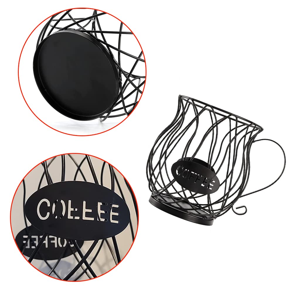 Canasta de almacenamiento de café, Cesta De Cápsulas De Café, Cesta Almacenamiento Cápsulas Café Soporte, Cesta De Almacenamiento De Cápsulas De Café para Cápsulas De Café (Negro)