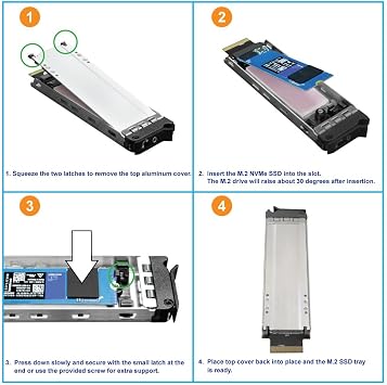 Kingwin 5.25 Bay Bracket Slim Module for 4 x NVMe M.2 SSD Support GEN3 (32Gbps) and GEN4 (64Gbps)