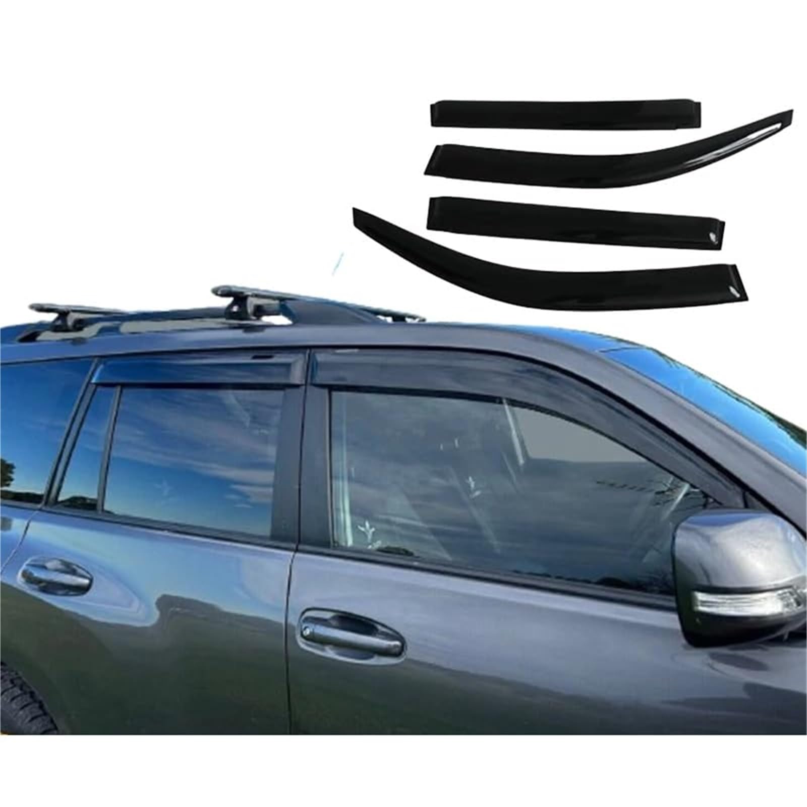 Wivplex Pare-Soleil de Protection Contre la Pluie for vitres de Voiture, for Toyota, for Land Cruiser, Prado 150 FJ150 2009 – 2022, Accessoire visière déflectrice de Vent