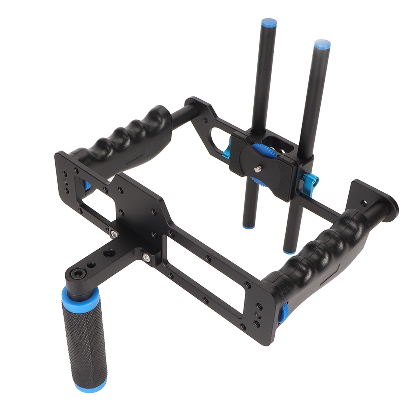 Jaula Universal para Cámara de Vídeo, Aleación de Aluminio, Doble Varilla, Kit de Producción de Películas para con Ergonómico para Disparos Estables, Jaula Estabilizadora de Cámara DSLR