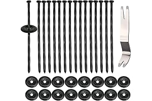 6-Inch Black Patio Mat Stakes - Super Heavy Duty!